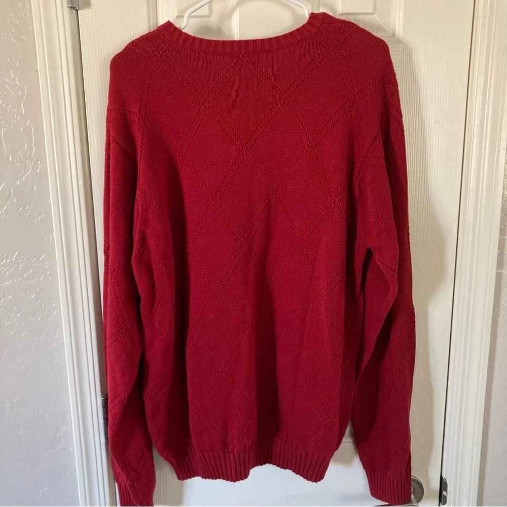 Izod Men's 100% Cotton Red Crewneck Sweater Size L